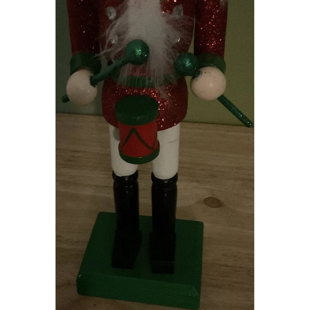 Set Of‎ 3, 10 In Nutcrackers, Red, Green, Light Blue, Drum And Staffs